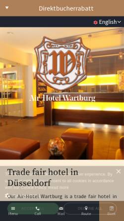 Vorschau der mobilen Webseite www.airhotel-wartburg.de, Airhotel Wartburg