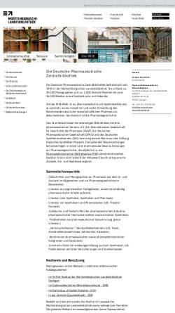 Vorschau der mobilen Webseite www.wlb-stuttgart.de, Deutsche Pharmazeutische Zentralbibliothek