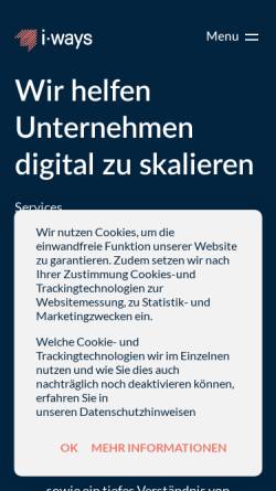 Vorschau der mobilen Webseite www.i-ways.de, I-ways sales solutions GmbH