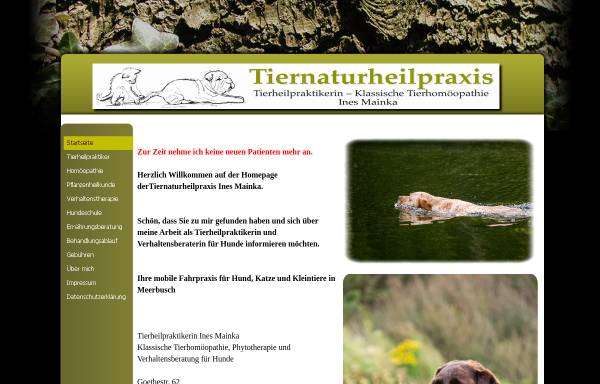 Vorschau von www.tiernaturheilpraxis-mainka.de, Ines Mainka