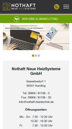 Vorschau der mobilen Webseite www.nothaft.biz, Nothaft Heiztechnik
