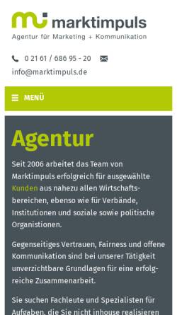 Vorschau der mobilen Webseite www.marktimpuls.de, Marktimpuls GmbH und Co. KG
