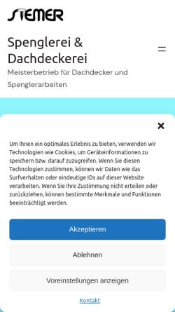 Vorschau der mobilen Webseite www.stemer.at, Dachdeckerei & Spenglerei Kurt Stemer GmbH