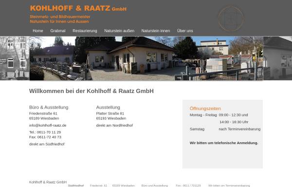 Vorschau von www.kohlhoff-raatz.de, Kohlhoff & Raatz GmbH, Natursteinarbeiten