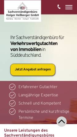 Vorschau der mobilen Webseite www.sv-hessberger.de, Holger Heßberger GmbH