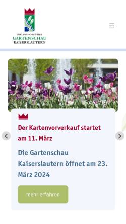 Vorschau der mobilen Webseite www.gartenschau-kl.de, Gartenschau Kaiserslautern