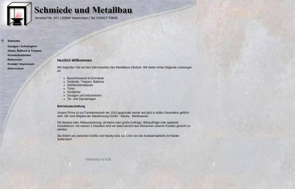 Vorschau von www.metallbau-diessner.de, Schmiede und Metallbau Dießner, Inh. Harald Dießner