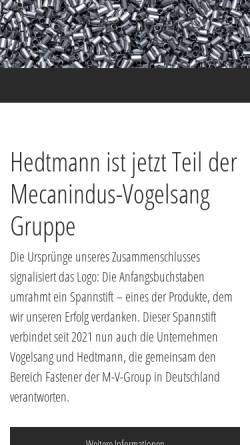 Vorschau der mobilen Webseite hedtmann.com, Wilhelm Hedtmann GmbH