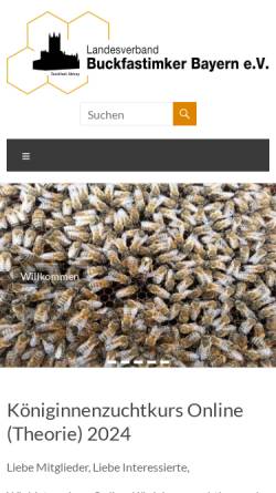Vorschau der mobilen Webseite www.buckfast-bayern.de, Landesverband Buckfastimker Bayern e.V.