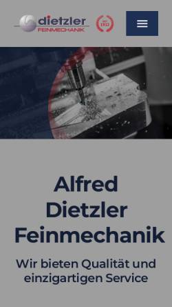 Vorschau der mobilen Webseite www.alfred-dietzler.de, Alfred Dietzler - Feinmechanik