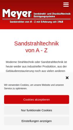 Vorschau der mobilen Webseite www.sandstrahltechnik.com, Meyer GmbH