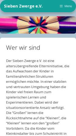 Vorschau der mobilen Webseite www.siebenzwerge-haidhausen.de, Sieben Zwerge Kindergarten