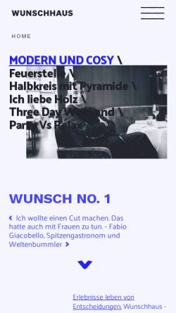 Vorschau der mobilen Webseite www.wunschhaus.at, Bau- und Planungsbüro Wunsch GmbH