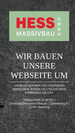 Vorschau der mobilen Webseite www.hessmassivbau.de, Hess Massivbau GmbH
