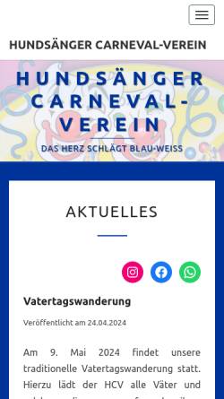 Vorschau der mobilen Webseite hcv-hundsangen.de, Hundsänger Carneval-Verein e.V.