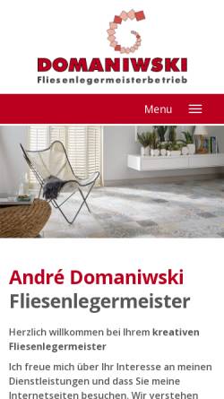 Vorschau der mobilen Webseite www.stuttgart-fliesenleger.de, André Domaniwski Fliesenlegermeisterbetrieb