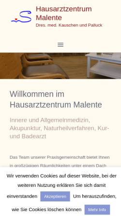 Vorschau der mobilen Webseite www.hausarztzentrum-malente.de, Hausärztliche Gemeinschaftspraxis Malente