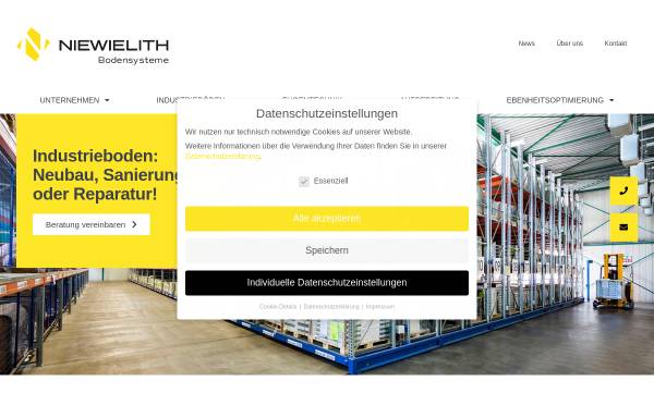 Vorschau von www.niewielith.de, Niewielith Bodensysteme GmbH
