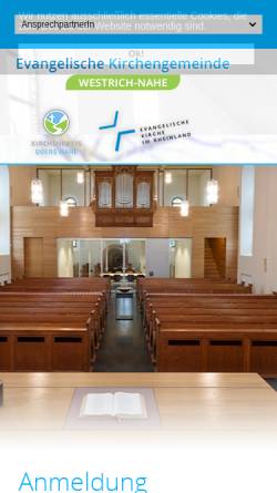 Vorschau der mobilen Webseite www.evangelische-kirchengemeinde-baumholder.de, Evangelische Kirchengemeinde Baumholder
