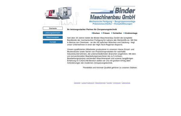 Vorschau von www.binder-maschinenbau.de, Binder Maschinenbau GmbH