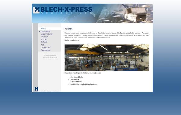 Vorschau von www.blech-x-press.de, Blech-X-Press Anarbeitung GmbH