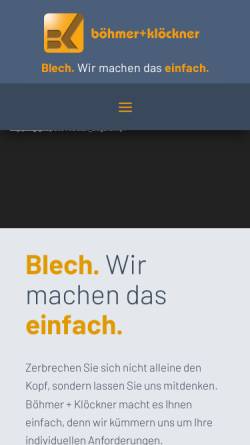 Vorschau der mobilen Webseite www.boehmer-kloeckner.de, Böhmer + Klöckner GmbH