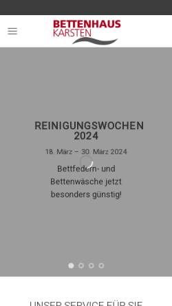 Vorschau der mobilen Webseite www.bettenhaus-karsten.de, Bettenhaus Karsten