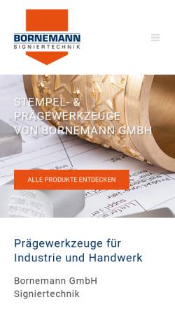 Vorschau der mobilen Webseite www.gravur.de, Bornemann Signiertechnik GmbH