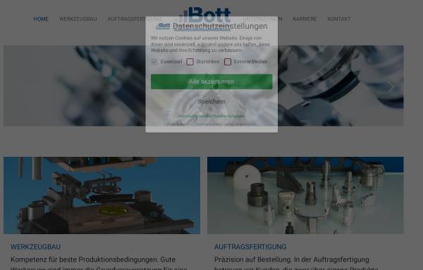 Vorschau von www.bott-maschinenbau.de, Bott GmbH Werkzeug- und Maschinenbau