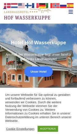 Vorschau der mobilen Webseite www.hof-wasserkuppe.de, Landhaushotel garni Hof Wasserkuppe