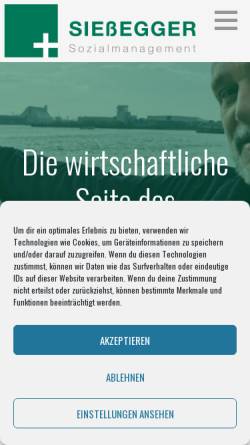 Vorschau der mobilen Webseite siessegger.de, Sießegger & Partner SozialManagement GbR