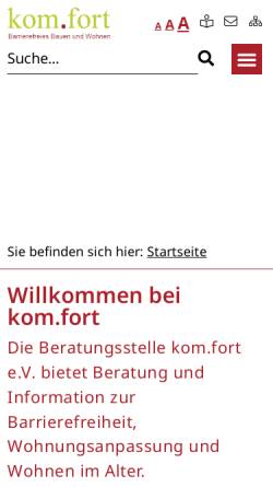Vorschau der mobilen Webseite kom-fort.de, kom.fort - Beratung über barrierefreies bauen