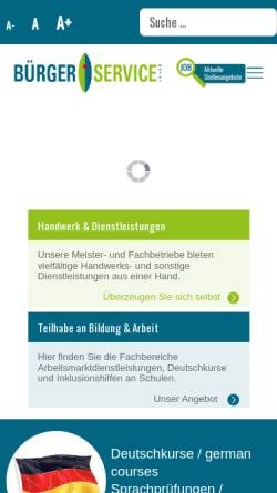 Vorschau der mobilen Webseite www.bues-trier.de, Bürgerservice GmbH Trier