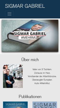 Vorschau der mobilen Webseite www.sigmar-gabriel.de, Gabriel, Sigmar (MdB)