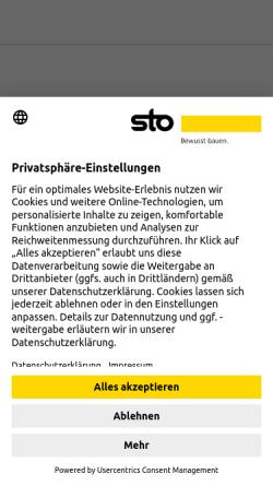 Vorschau der mobilen Webseite www.sto.de, Sto AG