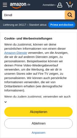 Vorschau der mobilen Webseite www.bayerndirndl.de, Bayerndirndl