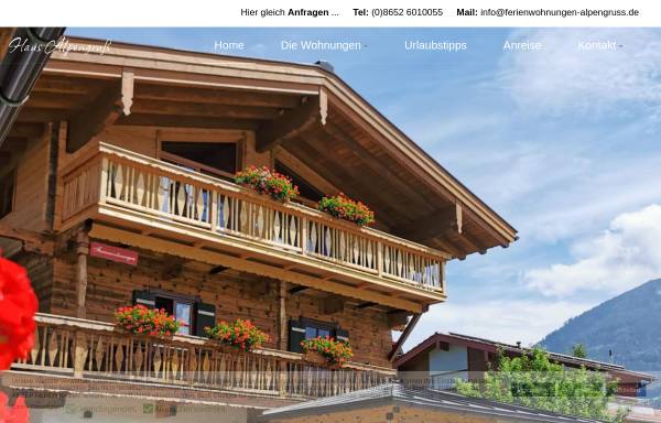 Vorschau von www.ferienwohnungen-alpengruss.de, Ferienwohnungen Haus Alpengruß
