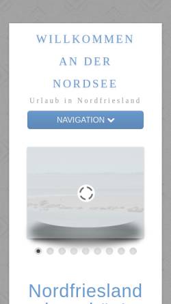 Vorschau der mobilen Webseite nordsee-schleswig-holstein.de, Urlaub in Nordfriesland, B.Lenz