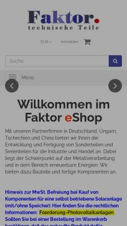 Vorschau der mobilen Webseite www.faktor.de, Faktor GmbH