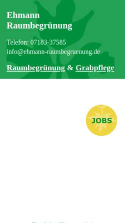 Vorschau der mobilen Webseite www.ehmann-raumbegruenung.de, Ehmann Raumbegrünung, Petra Ehmann