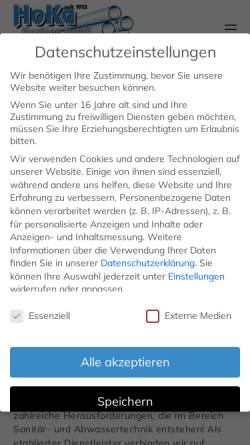 Vorschau der mobilen Webseite www.hoka-montage.de, Hoka-Montage GmbH
