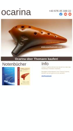 Vorschau der mobilen Webseite www.ocarinashop.com, Ocarina Werkstatt Johann Rotter
