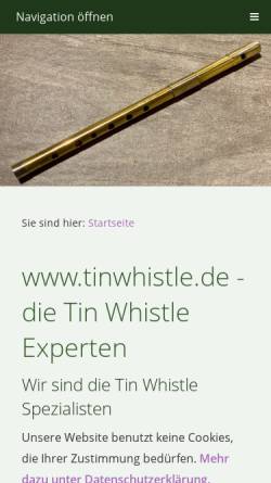 Vorschau der mobilen Webseite www.tinwhistle.de, TWZ, Inh. Nicole Joseph