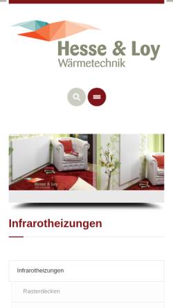 Vorschau der mobilen Webseite www.infrarot-heizen.de, Hesse Wärmetechnik
