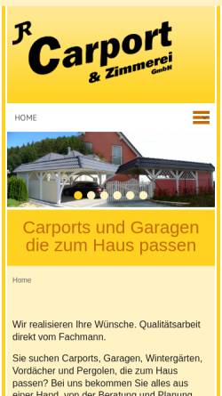 Vorschau der mobilen Webseite www.carport-holzbau.de, JR Carport & Holzbau GmbH