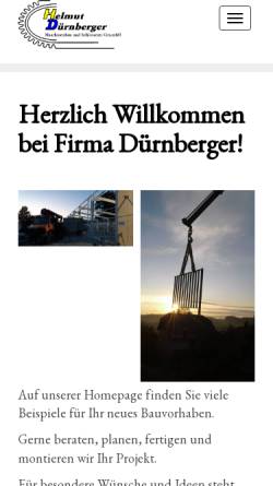 Vorschau der mobilen Webseite www.duernberger-metalltechnik.at, Helmut Dürnberger - Maschinenbau und Schlosserei