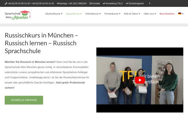 Vorschau von www.sprachschule-aktiv-muenchen.de, Russisch aktiv