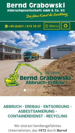 Vorschau der mobilen Webseite www.grabowski-abbruch.de, Bernd Grabowski Abbruch GmbH & Co. KG