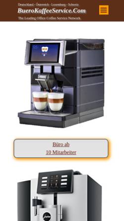 Vorschau der mobilen Webseite buerokaffeeservice.com, Büro-Kaffee-Service Jeko Invest GmbH