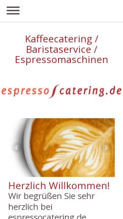 Vorschau der mobilen Webseite www.espressocatering.de, Espresso-Catering.de Michael Hieronymi